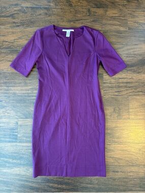 DVF Diane Von Furstenberg Purple Wool Dress size 10